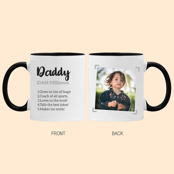 Gepersonaliseerde Definitie van Papa Opa Foto Keramische Mok Koffie Kopje Vaderdag Cadeau voor Ouder Grootouder Familie