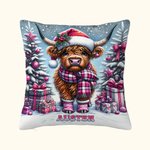 Personalisierte Weihnachten Hochland Kuh werfen Kissenbezug mit Namen Home Decoration Weihnachtsgeschenk für Familie Kinder