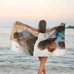 Gepersonaliseerde Sneldrogend 1-6 Fotocollage Strandhanddoek Strand Zomerreizen Feestbenodigdheden Verjaardagscadeau voor Familie en Vrienden