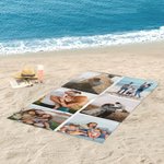 Gepersonaliseerde Sneldrogend 1-6 Fotocollage Strandhanddoek Strand Zomerreizen Feestbenodigdheden Verjaardagscadeau voor Familie en Vrienden