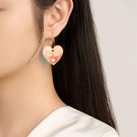 Pendientes personalizados en forma de corazón iridiscente Accesorios de moda Gira de conciertos Regalo de cumpleaños para amantes de la música