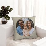 Personalised Wreath Throw Pillow Cover with Photo and Text Home Decoration Anniversary Valentine's Day Gift for Couple Family