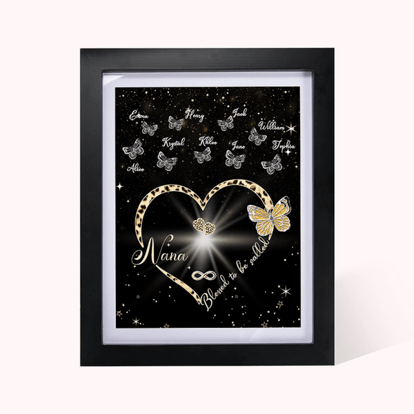 Personalized Blessed to be Called Nana Butterfly Frame with 1-9 Names Birthday Mother’s Day Gift for Mom Grandma