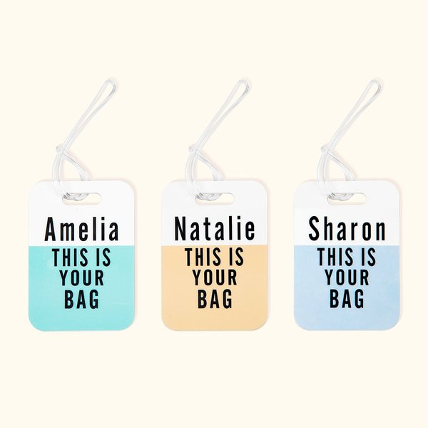 Personalisierte lustige bunte Reisetasche Tag mit Namen und Adresse Geburtstag Urlaub Geschenk für Travel Lovers