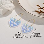 Pendientes personalizados en forma de corazón iridiscente Accesorios de moda Gira de conciertos Regalo de cumpleaños para amantes de la música