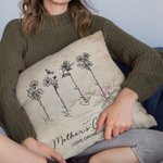 Personalised Birth Flower Garden Love Grows Here Cushion Throw Pillow Cover Mother's Day Christmas Gift for Mom Grandma