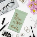 Spersonalizowane skórzane etui na okulary Birth Flower Squeeze Top z imieniem i nazwiskiem Urodzinowe prezenty dla druhny dla przyjaciela rodziny