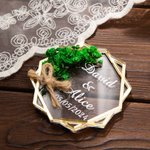 Aimant Frigo Personnalisé avec Nom du Couple Magnet Décor en Acrylique avec Fleurs Séchées Souvenir de Mariage pour Invités