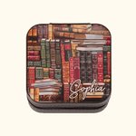 Gepersonaliseerde Bibliotheek Boek Retro Design Sieradendoos met Naam Cadeau voor Haar