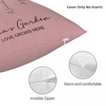 Personalised Birth Flower Garden Love Grows Here Cushion Throw Pillow Cover Mother's Day Christmas Gift for Mom Grandma