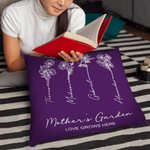 Personalised Birth Flower Garden Love Grows Here Cushion Throw Pillow Cover Mother's Day Christmas Gift for Mom Grandma