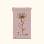 Spersonalizowane skórzane etui na okulary Birth Flower Squeeze Top z imieniem i nazwiskiem Urodzinowe prezenty dla druhny dla przyjaciela rodziny