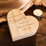Bougeoir en bois en forme de coeur personnalisé et gravé Cadeau commémoratif pour la famille et les amis