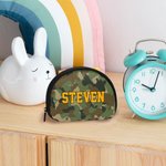 Personalized Camouflage Style Change Wallet Zipper Purse Bag with Name Gift for Boy Kid