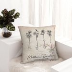 Personalised Birth Flower Garden Love Grows Here Cushion Throw Pillow Cover Mother's Day Christmas Gift for Mom Grandma