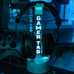 Gepersonaliseerde acryl Gamertag Hoofdtelefoonstandaard met naam Verstelbare Multi-Color Light Desk Decor Gaming accessoires Verjaardag Kerstcadeau voor Gamers