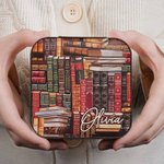 Gepersonaliseerde Bibliotheek Boek Retro Design Sieradendoos met Naam Cadeau voor Haar