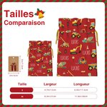 Sac à Cordon Personnalisé avec Nom et Motif Dinosaure Licorne Véhicule Cadeau Noël pour Enfants
