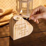 Bougeoir en bois en forme de coeur personnalisé et gravé Cadeau commémoratif pour la famille et les amis