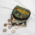 Personalized Camouflage Style Change Wallet Zipper Purse Bag with Name Gift for Boy Kid