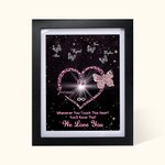 Personalized Whenever You Touch This Heart You'll Know I Love You Butterfly Frame with 1-9 Names Birthday Mother’s Day Gift for Mom Grandma