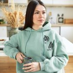 Felpa con cappuccio personalizzata con ritratto di cavallo e linee d'arte Regalo di compleanno per l'amante dei cavalli