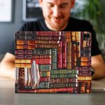 Bibliothèque Personnalisée Livre Design Rétro Etui Protecteur avec Nom pour iPad Amoureux des Livres