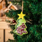 Personalizzato 4D albero di Natale in legno Shaker Ornament con glitter nome Charm regalo di Natale