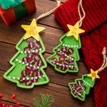 Personalizzato 4D albero di Natale in legno Shaker Ornament con glitter nome Charm regalo di Natale