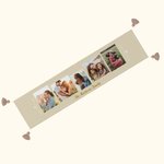Gepersonaliseerd familie fotocollage tafelkleed met naam eetkamer decoratie verjaardag housewarming cadeau voor familie