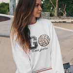 Personalizada de lentejuelas de imitación Ir de béisbol de fútbol Unisex Crewneck camiseta Sudadera con el nombre del día del partido del equipo de regalo para el entrenador amante de los deportes