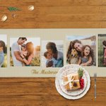 Gepersonaliseerd familie fotocollage tafelkleed met naam eetkamer decoratie verjaardag housewarming cadeau voor familie