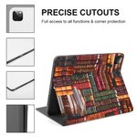 Bibliothèque Personnalisée Livre Design Rétro Etui Protecteur avec Nom pour iPad Amoureux des Livres