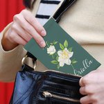 Pochette à Lunettes Personnalisée avec Nom Fleur Aquarelle Accessoire de Voyage Cadeau Mariage Fête Anniversaire pour Femme
