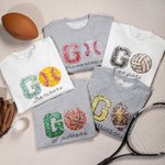 Personalizada de lentejuelas de imitación Ir de béisbol de fútbol Unisex Crewneck camiseta Sudadera con el nombre del día del partido del equipo de regalo para el entrenador amante de los deportes