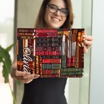 Bibliothèque Personnalisée Livre Design Rétro Etui Protecteur avec Nom pour iPad Amoureux des Livres