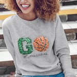Personalizada de lentejuelas de imitación Ir de béisbol de fútbol Unisex Crewneck camiseta Sudadera con el nombre del día del partido del equipo de regalo para el entrenador amante de los deportes