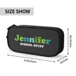 Personalizzato grande capacità doppio strato astuccio portamatite sacchetto con nome Forniture scolastiche Compleanno regalo di ritorno a scuola per i bambini