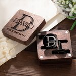 Personalizado grabado clip de corbata y gemelos conjunto con caja de madera Boda Cumpleaños Regalo para Hombres Groommen