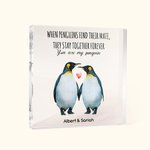 Gepersonaliseerde You're My Penguin Vierkante Acryl Plaque Valentijnsdag Verjaardagscadeau voor haar hem paar