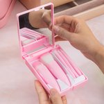 Personalizado Nacimiento de la flor de viaje portátil Set de pinceles de maquillaje Cumpleaños Regalo de boda para las mujeres niñas