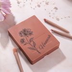 Personalizado Nacimiento de la flor de viaje portátil Set de pinceles de maquillaje Cumpleaños Regalo de boda para las mujeres niñas