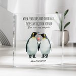 Gepersonaliseerde You're My Penguin Vierkante Acryl Plaque Valentijnsdag Verjaardagscadeau voor haar hem paar