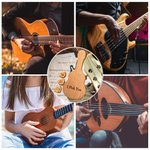 Personalised Engraving Cherry Wood Guitar Pick Storage Case with 1-5 Picks Birthday Gift for Guitar Player Musician