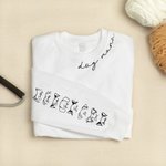 Personalized Pet Dog Cat Ear Multicolor Sweatshirt with Name Birthday Gift for Pet Lover