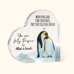 Personalized You're My Penguin Heart Shaped Acrylic Plaque Valentine's Day Anniversary Gift for Couple