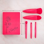 Personalizado Nacimiento de la flor de viaje portátil Set de pinceles de maquillaje Cumpleaños Regalo de boda para las mujeres niñas