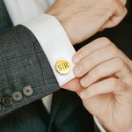 Personalizado grabado clip de corbata y gemelos conjunto con caja de madera Boda Cumpleaños Regalo para Hombres Groommen