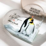 Personalized You're My Penguin Heart Shaped Acrylic Plaque Valentine's Day Anniversary Gift for Couple