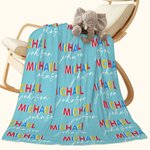 Couverture Personnalisée Multicolore Nom Disponible Bébé Enfant Funny Fleece Sherpa Blanket Home Decoration Newborn Baby Shower Christmas Gift for Fam
